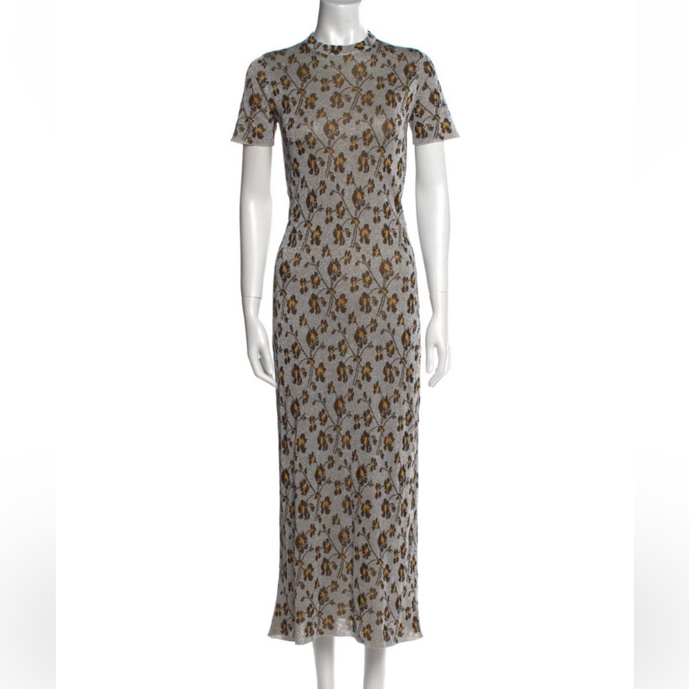Paco Rabanne Silver Floral dress